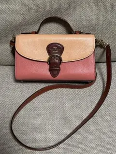 COACH コーチ 2WAY ショルダーバッグ ピンク レザー C8161 美品