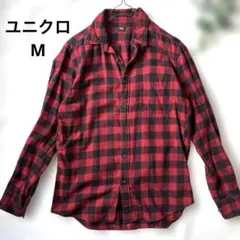 UNIQLO 赤と黒のチェックネルシャツ　M