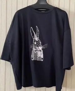 久*子様 マオメイド　ウサギプリント ネイビー オーバーサイズTシャツのサムネイル