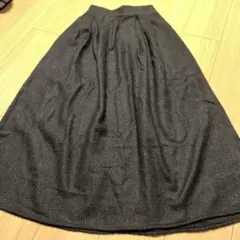 古着 ロングスカート黒 フレアスカート 後ろファスナー