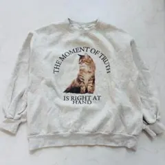 NICE CLAUP スウェット 猫プリント 裏起毛 F（D140）