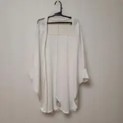 axes femme 花柄刺繍ホワイトレースカーディガン Mサイズ