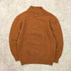 古着ミックス ニット 毛100% M ブラウン シンプル