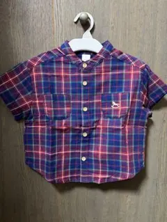 新品未使用タグ付き　cottoli チェック柄 半袖シャツ　90cm 綿100%