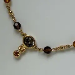 ネックレス LANCEL ゴールド×クリアストーン アンティーク調 少々難 