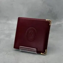 Cartier カルティエ 折り財布 マストライン レザー ボルドー レディース