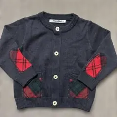 ファミリア カーディガン 羽織り ニット セーター 濃紺 80サイズ