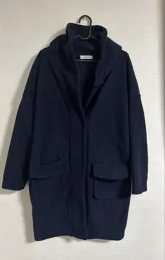 Samantha Mos2 blue フード付きフリースコート アウター M