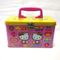 ハローキティ K&M 持ち手付きボックス 缶ケース 平成レトロ