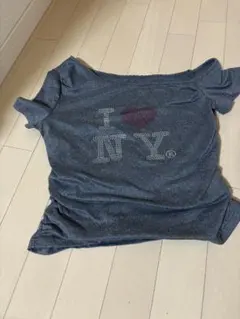 I LOVE NY ラインストーン 半袖Tシャツ ダークグレー
