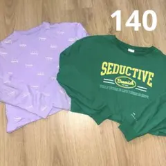 140 長袖クロップドTシャツ 2点まとめ売り 女の子 子供服のサムネイル
