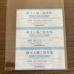 株主入場ご招待券 3枚セットのサムネイル