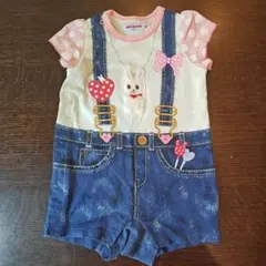 ミキハウス デニム風ロンパース 70