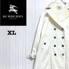 バーバリーロンドン　スプリングコート　トレンチ　ノヴァチェック　古着女性　XL