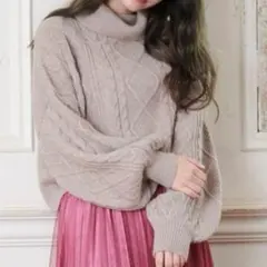 ケーブルショートニット マジェスティックレゴン グレー Ｍサイズ