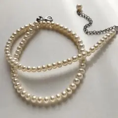 2点のみ❗️万能ネックレス　艶々淡水パール　②
