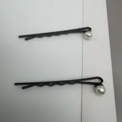 ブラックパール付きヘアピン