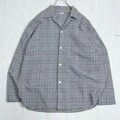 『スティーブンアラン』オープンカラーシャツ グレンチェック リラックスシルエット