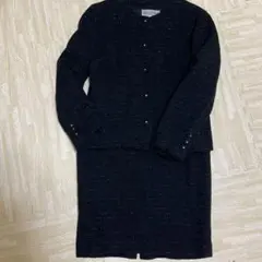 黒 ツイード スーツ ジャケット　スカート　セット
