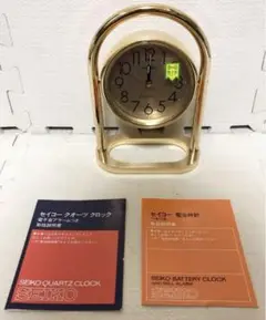 新品未使用品★ SEIKO セイコー 金色 置時計 昭和 レトロ 当時物