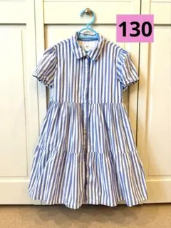 美品【GAP KIDS】 ギャップキッズ　半袖ストライプワンピース　130