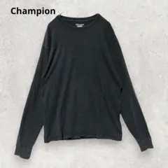 Champion コットン ロングTシャツ L 黒 オーバーサイズ 古着MIX