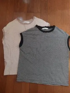 AMERICAN HOLIC ストライプ ノースリーブ シャツ L 2枚セット