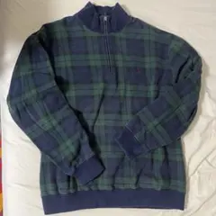 Polo ラルフローレン　チェックハーフジップトレーナー
