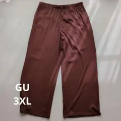 GU プリーツ ワイドパンツ イージーパンツ ブラウン