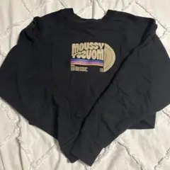 MOUSSY ブラック 裏起毛トレーナー Fサイズ