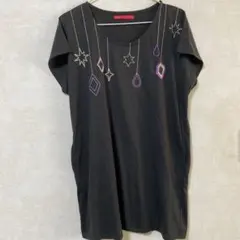 graniph グラニフ Tシャツ 星柄 刺繍 ダークグレーのサムネイル