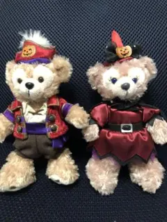 ダッフィー&シェリーメイ　ぬいぐるみバッジ　ハロウィン