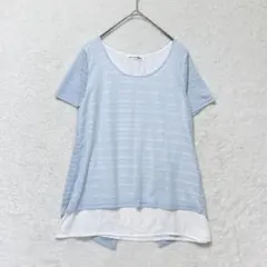 HEALTHY KAREN バックシャン レイヤード風 半袖 カットソー Lのサムネイル
