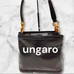 ungaro ウンガロ ハンドバック トートバック レザー ブラックのサムネイル