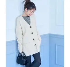 coca 新品 ヤク風 カーディガン ポケット ふあふあ アイボリー