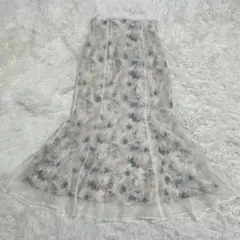 新品未使用　NICE CLAUP 重ねオーガンladyスカート　アイボリー