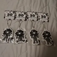 【完売】万博限定　黒ミャクミャク　3Dラバーマスコットキーチェーン 4点セット
