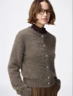 GU シャイニークルーネックカーディガン　XL