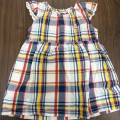 ミキハウス ホットビスケッツ ワンピース チェック 90