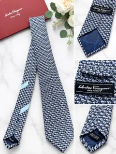 Salvatore Ferragamo ネクタイ ネイビー・ブルー系 柄のサムネイル