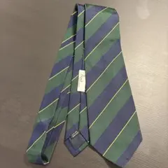 Papas パパス ネクタイ ネイビー グリーン ストライプ