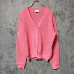 【古着】(L) LACOSTE ラコステ ニットカーディガン ワニロゴのサムネイル