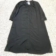 新品✨サマンサモスモス ロングシャツワンピース前開きギャザー 羽織り　麻リネン