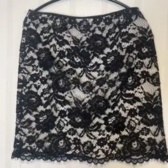 極美品✨theory黒のレース花柄タイトミニスカート　サイズ2