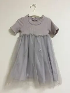 apres les cours ラベンダー　半袖 チュールワンピース 90サイズ