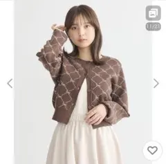 モノグラムコンパクトニットカーディガン