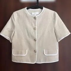 【今なら7月中発送できます】ZARA ザラ ノーカラージャケット ベージュ XSのサムネイル
