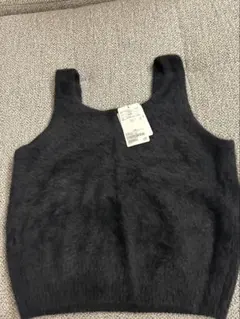 ブラック ニットベスト フリーサイズ
