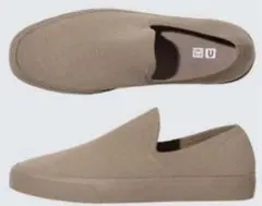 【新品・未使用】UNIQLO U ニットスニーカー　ベージュ スリッポン25cmのサムネイル