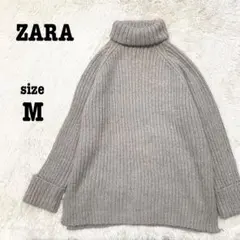 ZARA ニット セーター ウール混 タートルネック リブ カジュアル 秋冬